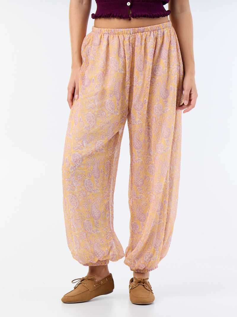 Lightweight balloon-fit trousers Orange - Kiabi