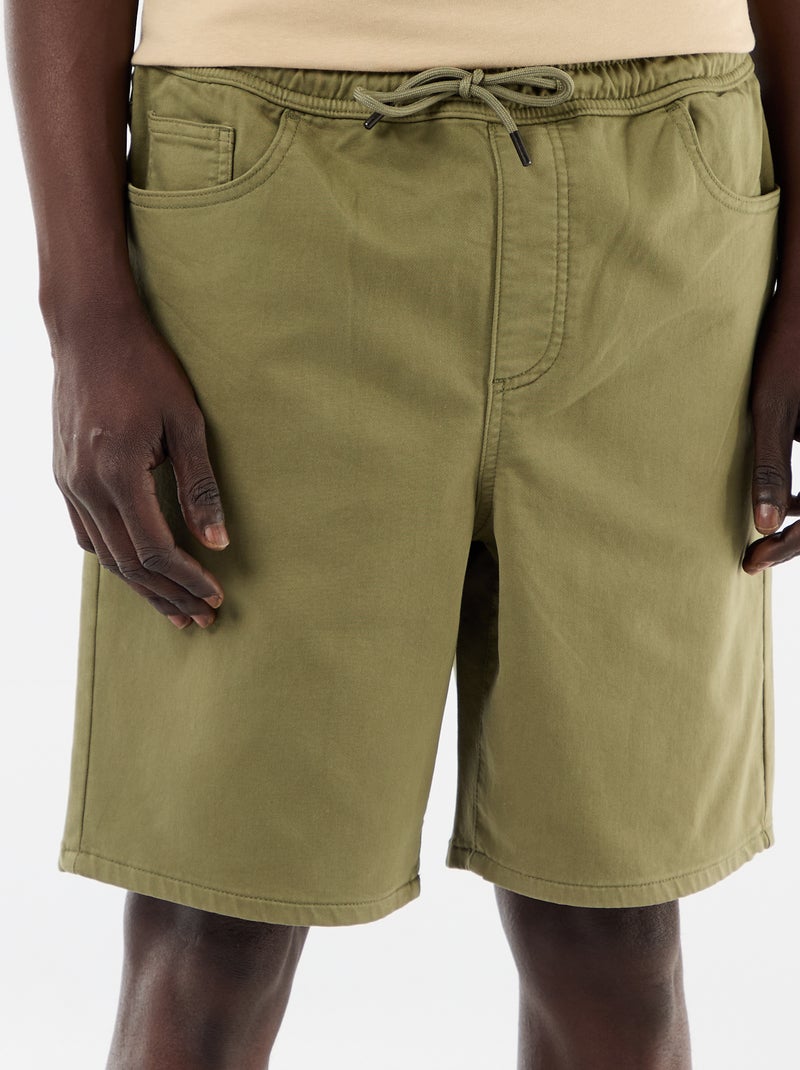 Lightweight Bermuda shorts with drawstrings Green - Kiabi