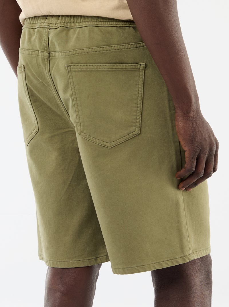 Lightweight Bermuda shorts with drawstrings Green - Kiabi