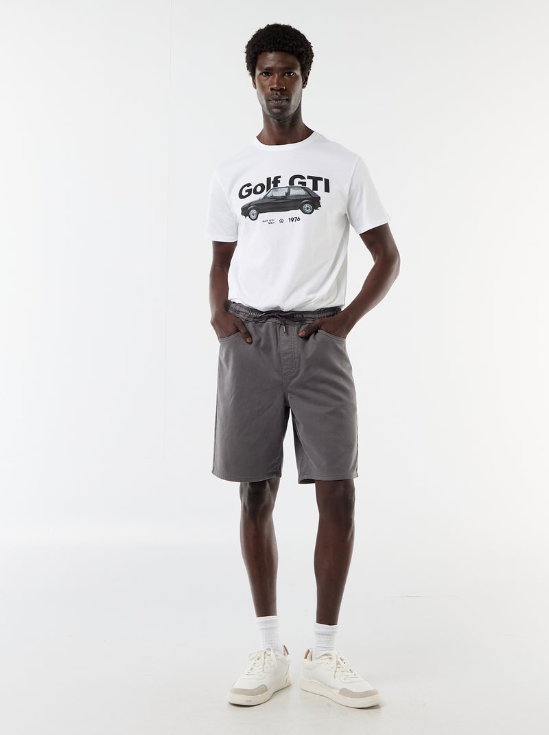 Lightweight Bermuda shorts with drawstrings Grey - Kiabi
