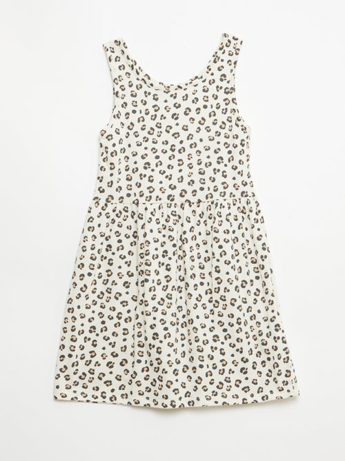 Lightweight Cotton Knit Dress with All-Over Print and Thin Straps - Kiabi