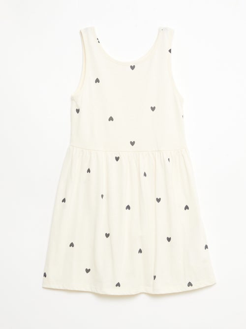 Lightweight Cotton Knit Dress with All-Over Print and Thin Straps - Kiabi