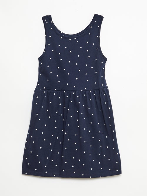 Lightweight Cotton Knit Dress with All-Over Print and Thin Straps - Kiabi