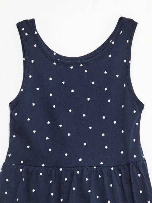 Lightweight Cotton Knit Dress with All-Over Print and Thin Straps - Kiabi