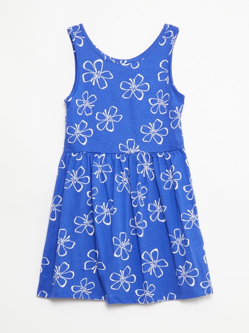 Lightweight Cotton Knit Dress with All-Over Print and Thin Straps - Kiabi