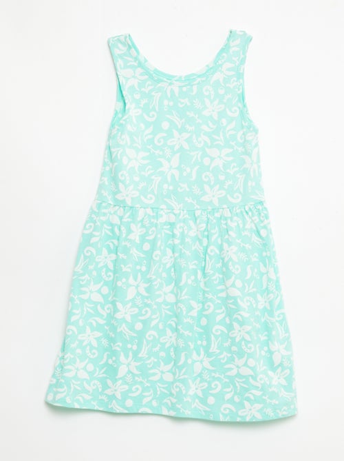 Lightweight Cotton Knit Dress with All-Over Print and Thin Straps - Kiabi