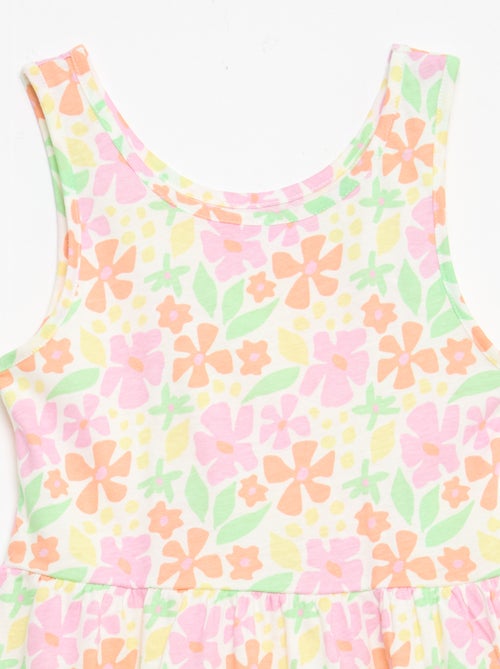 Lightweight Cotton Knit Dress with All-Over Print and Thin Straps - Kiabi