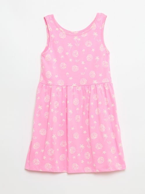 Lightweight Cotton Knit Dress with All-Over Print and Thin Straps - Kiabi