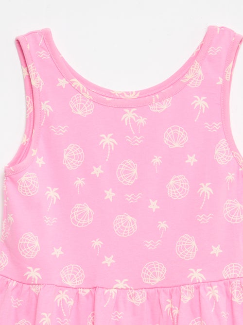 Lightweight Cotton Knit Dress with All-Over Print and Thin Straps - Kiabi