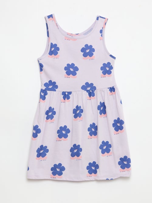 Lightweight Cotton Knit Dress with All-Over Print and Thin Straps - Kiabi