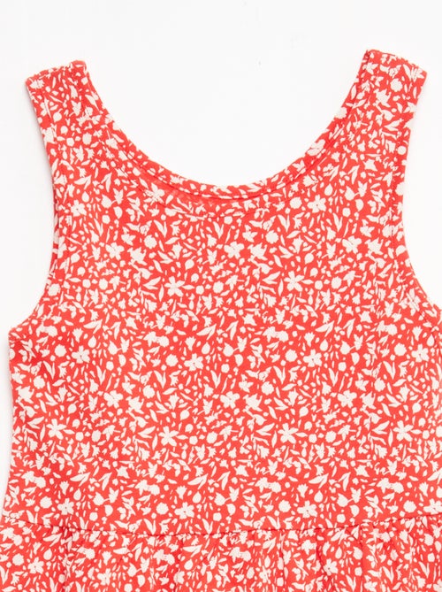 Lightweight Cotton Knit Dress with All-Over Print and Thin Straps - Kiabi