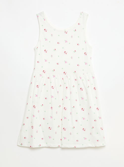 Lightweight Cotton Knit Dress with All-Over Print and Thin Straps - Kiabi