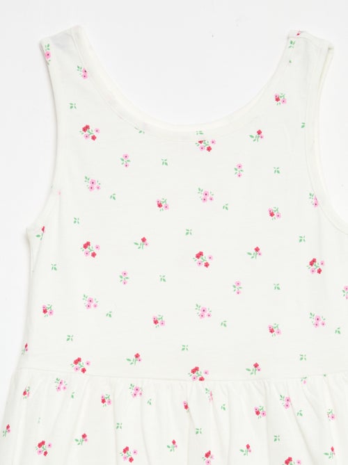 Lightweight Cotton Knit Dress with All-Over Print and Thin Straps - Kiabi