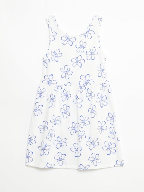 Lightweight Cotton Knit Dress with All-Over Print and Thin Straps - Kiabi