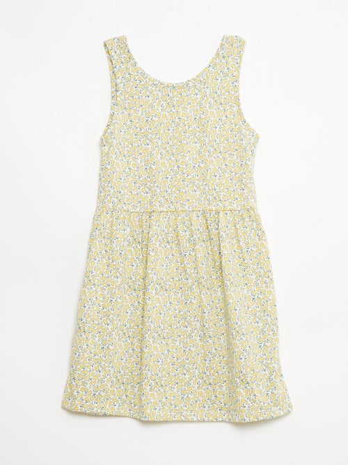 Lightweight Cotton Knit Dress with All-Over Print and Thin Straps - Kiabi