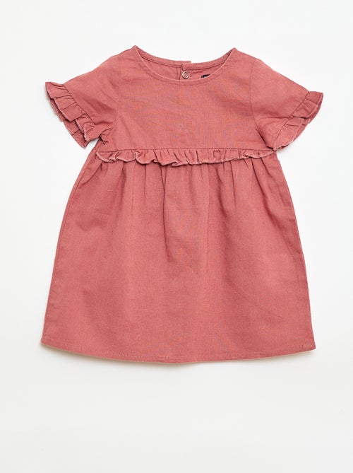 Lightweight Dress with Short Flutter Sleeves - Kiabi