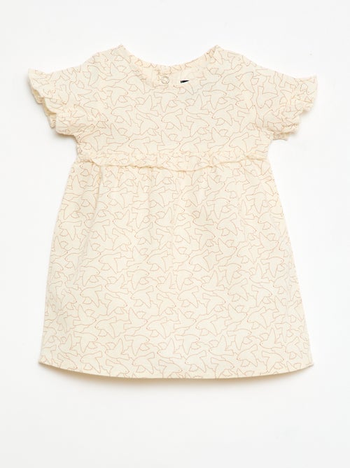 Lightweight Dress with Short Flutter Sleeves - Kiabi