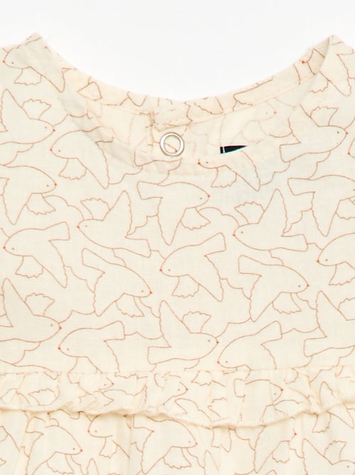 Lightweight Dress with Short Flutter Sleeves - Kiabi