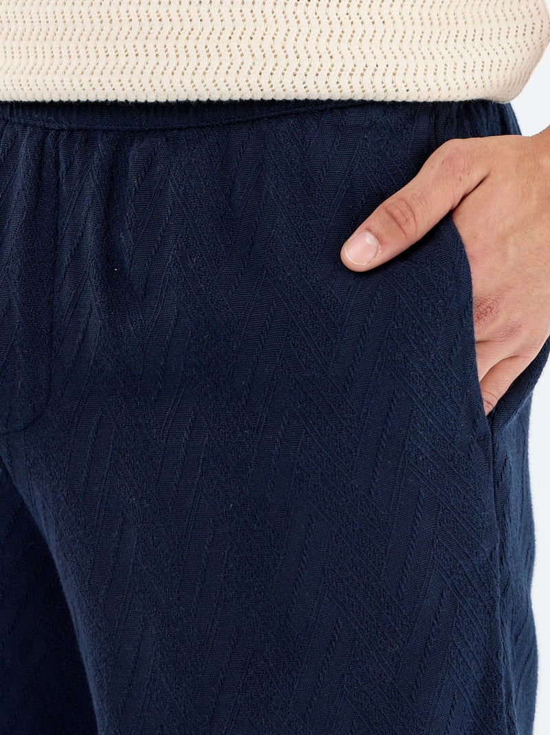 Lightweight Fleece Bermuda Shorts Blue - Kiabi