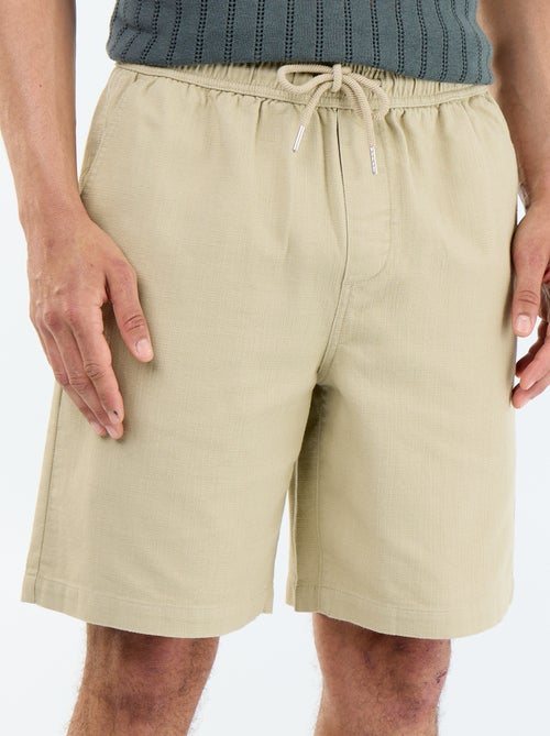 Lightweight fleece Bermuda shorts with drawstrings - Kiabi