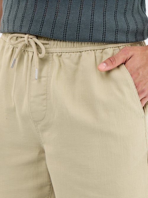 Lightweight fleece Bermuda shorts with drawstrings - Kiabi