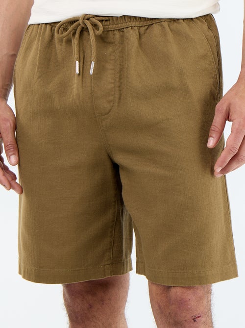 Lightweight fleece Bermuda shorts with drawstrings - Kiabi