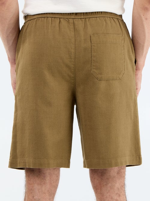 Lightweight fleece Bermuda shorts with drawstrings - Kiabi