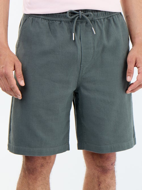 Lightweight fleece Bermuda shorts with drawstrings - Kiabi