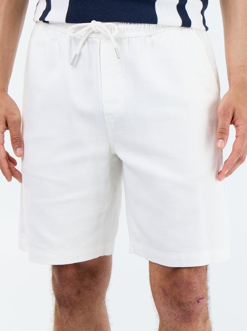 Lightweight fleece Bermuda shorts with drawstrings - Kiabi