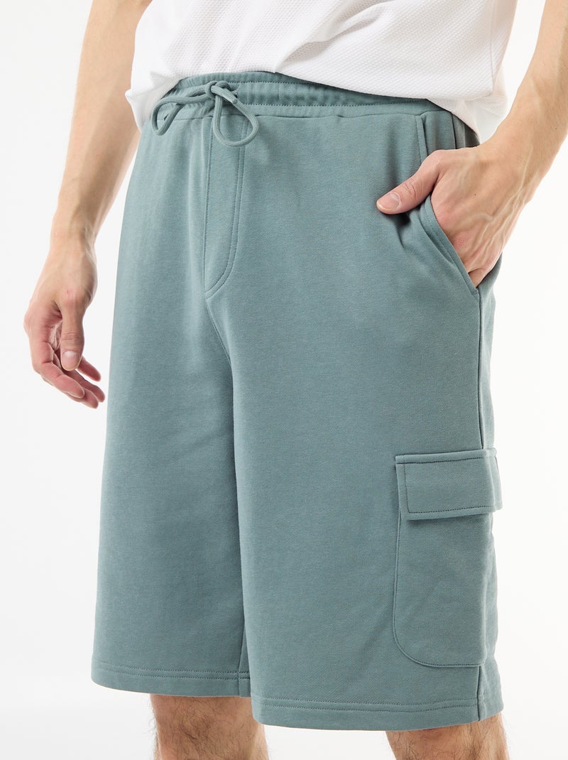 Lightweight Fleece Bermuda Shorts with Flap Pockets Blue - Kiabi
