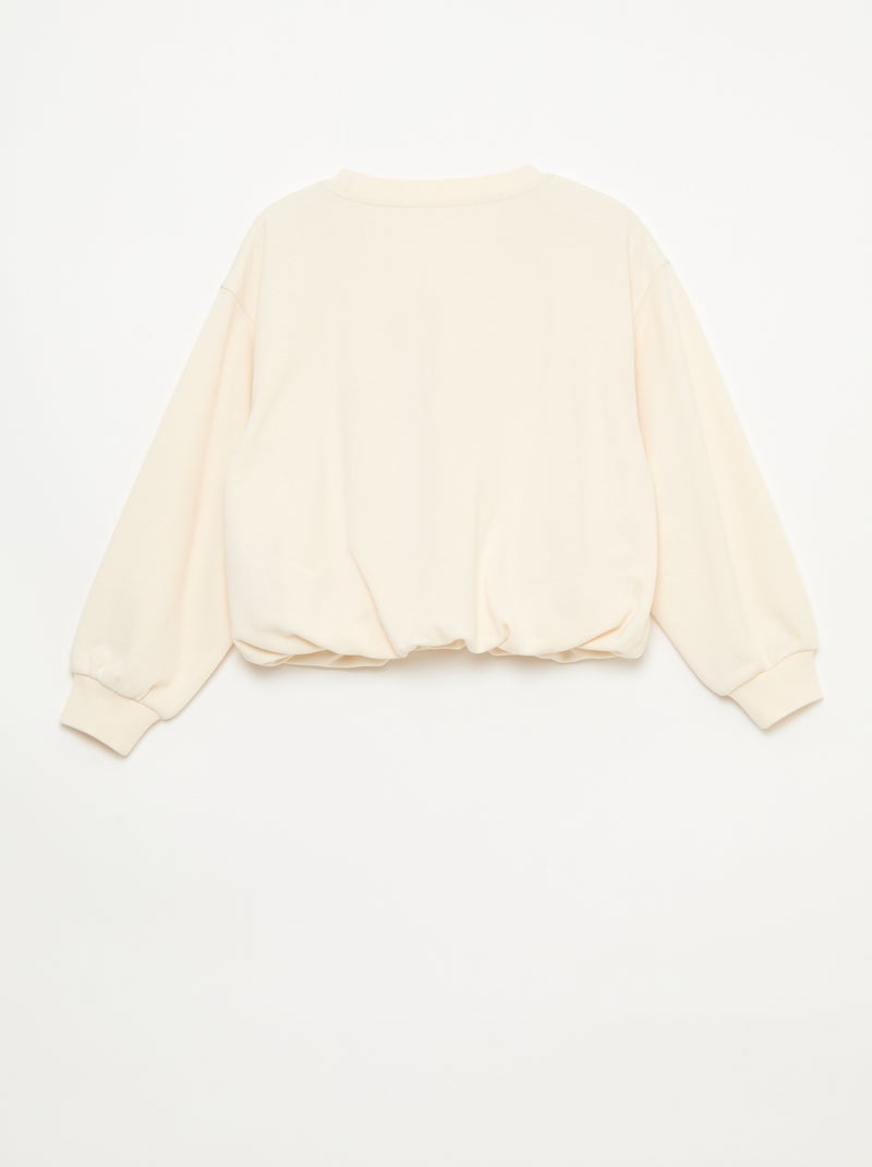 Lightweight Fleece Sweatshirt with Front Graphic White - Kiabi
