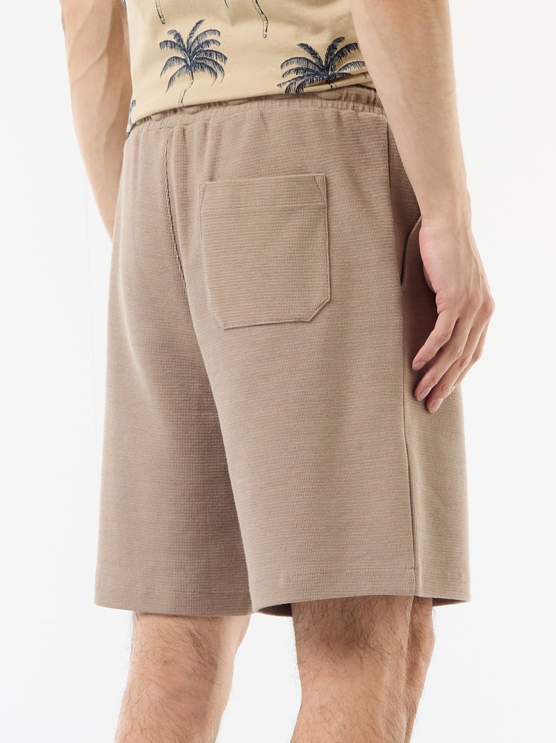 Lightweight French Terry Bermuda Shorts Beige - Kiabi