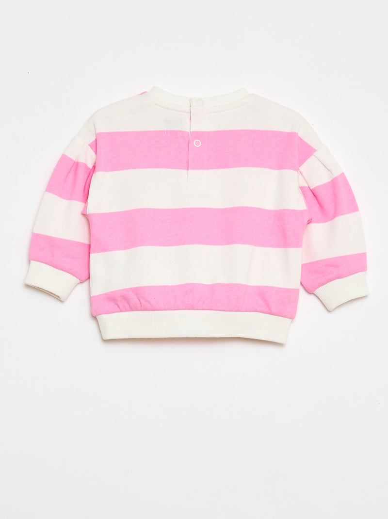 Lightweight French Terry Crew Neck Sweatshirt with Print Pink - Kiabi
