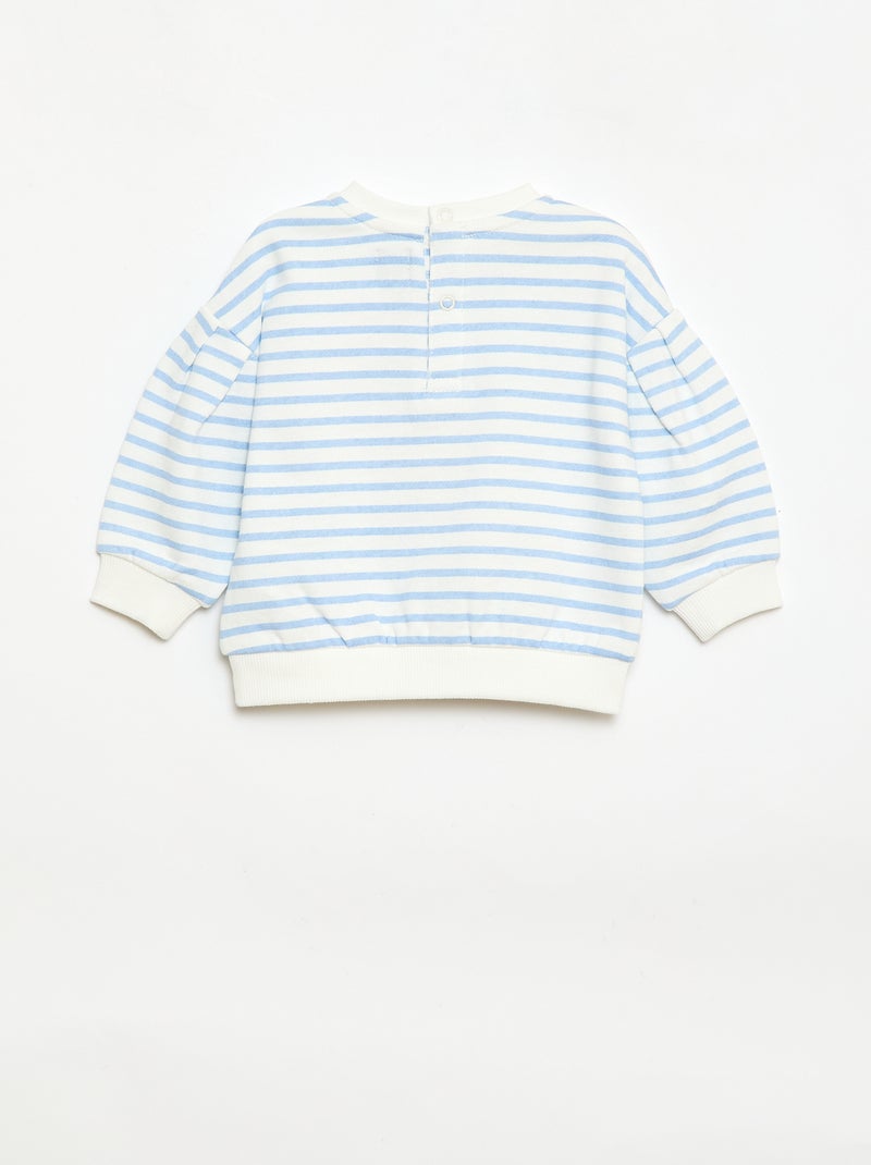 Lightweight French Terry Crew Neck Sweatshirt with Print White - Kiabi