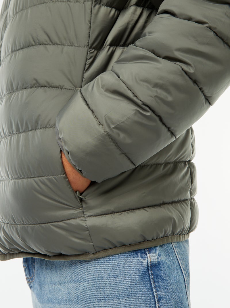 Lightweight Hooded Padded Jacket Green - Kiabi