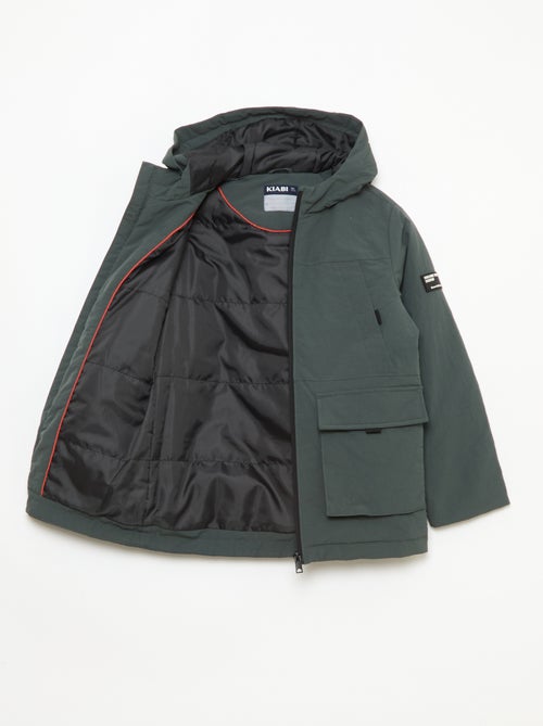 Lightweight Hooded Parka with 2 Bellow Pockets with Flaps - Kiabi