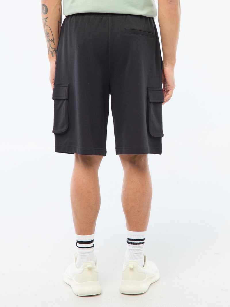 Lightweight multi-pocket fleece shorts Black - Kiabi