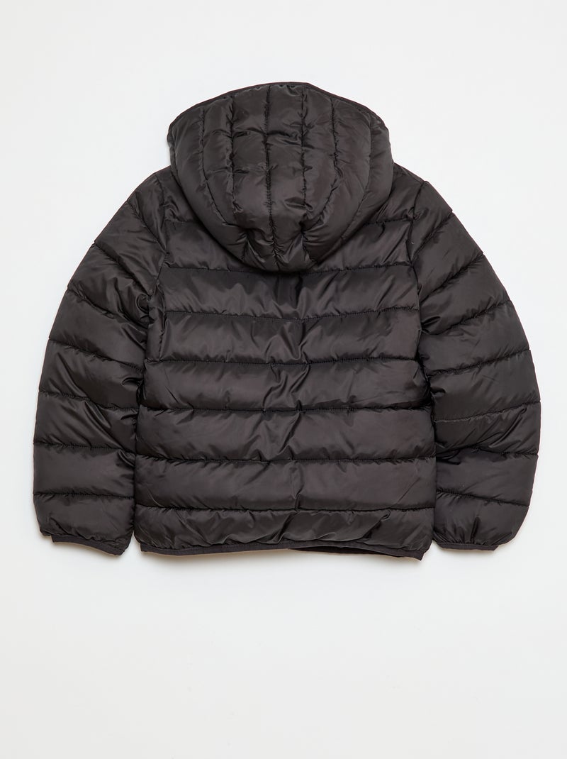 Lightweight Padded Jacket with Hood Black - Kiabi