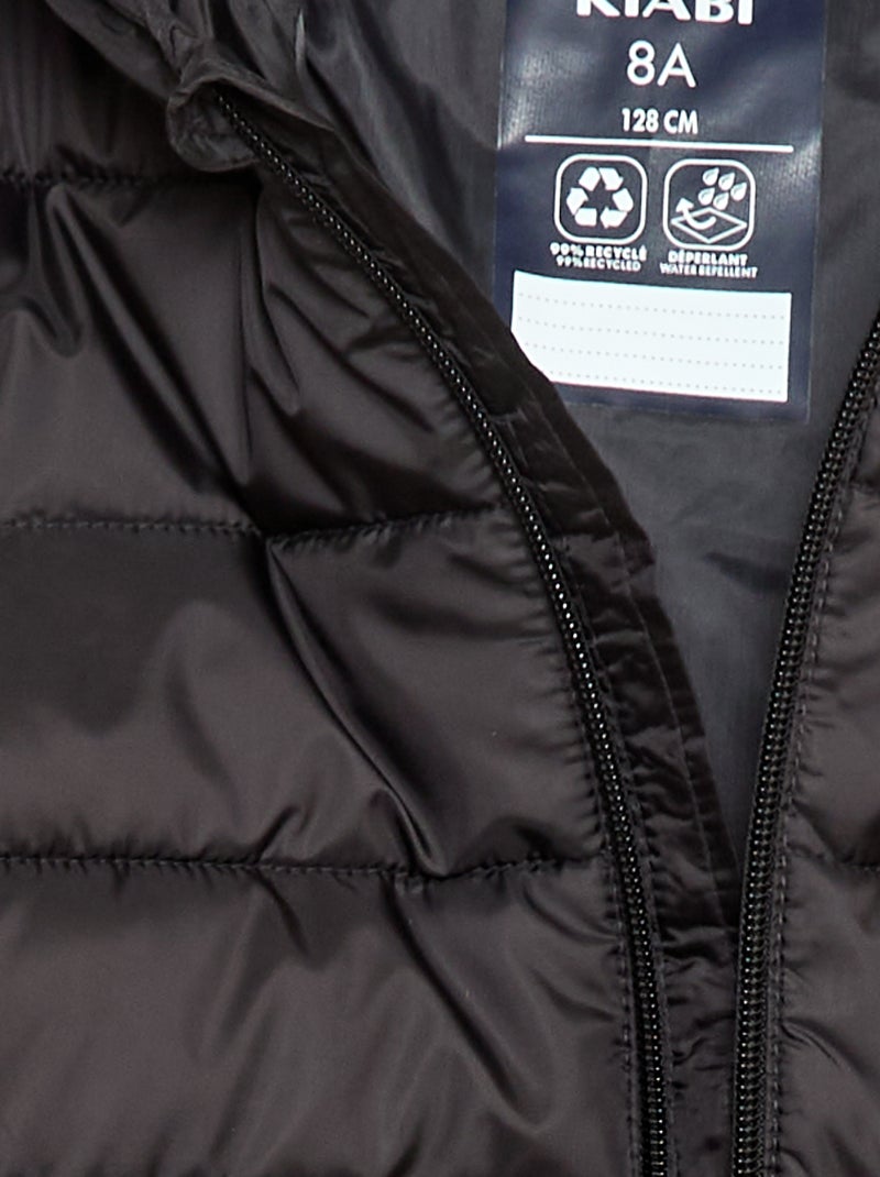 Lightweight Padded Jacket with Hood Black - Kiabi