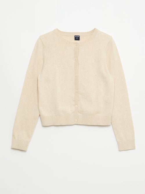 Lightweight Plain Crew Neck Cardigan - Kiabi