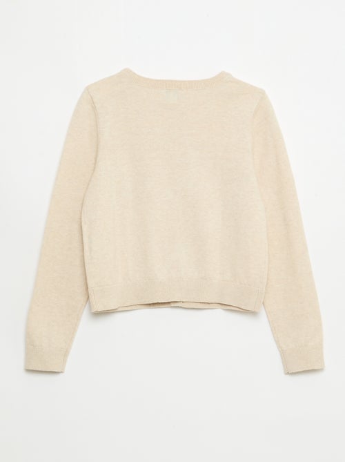 Lightweight Plain Crew Neck Cardigan - Kiabi