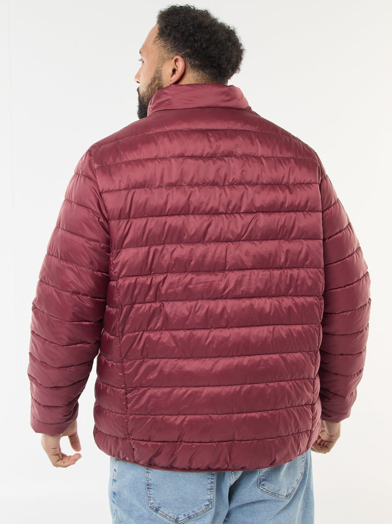 Lightweight Plain Padded Jacket with Long Sleeves and Stand-Up Collar Red - Kiabi