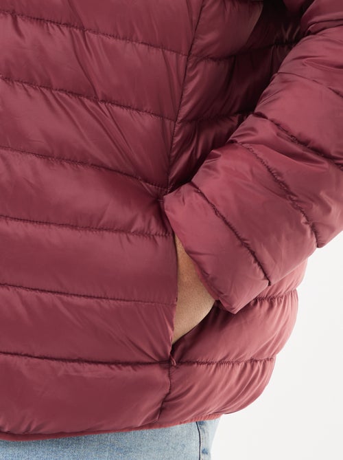 Lightweight Plain Padded Jacket with Long Sleeves and Stand-Up Collar - Kiabi