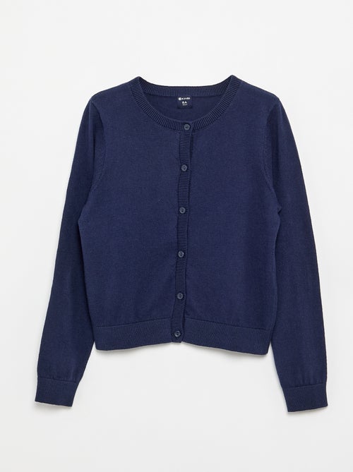 Lightweight Plain Round-Neck Cardigan - Kiabi