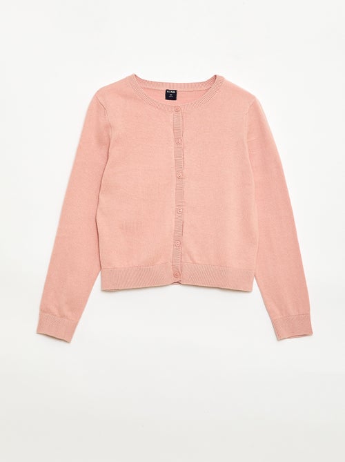 Lightweight Plain Round Neck Cardigan - Kiabi