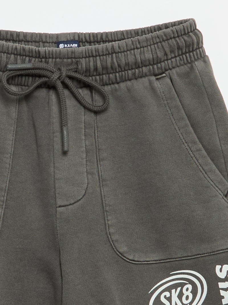 Lightweight Printed Fleece Shorts Grey - Kiabi