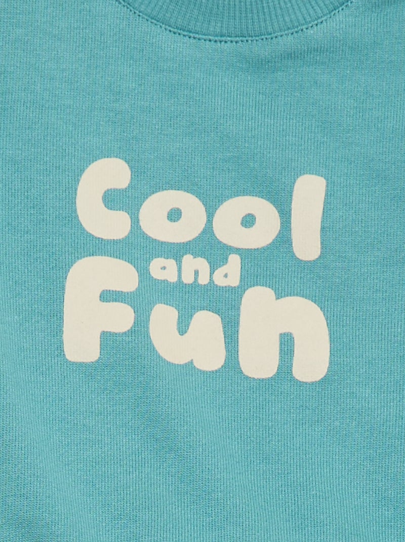 Lightweight Printed Fleece Sweatshirt Blue - Kiabi