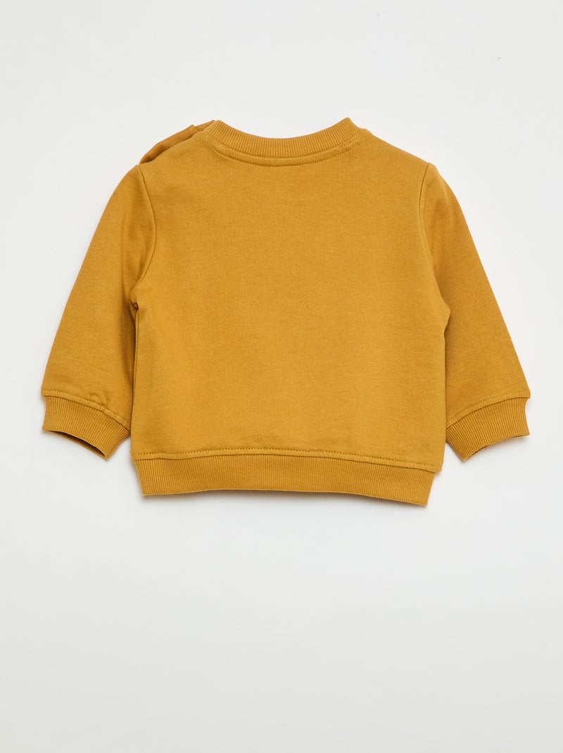 Lightweight Printed Fleece Sweatshirt Yellow - Kiabi