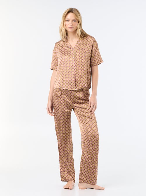 Lightweight Printed Knit Pajamas - Kiabi