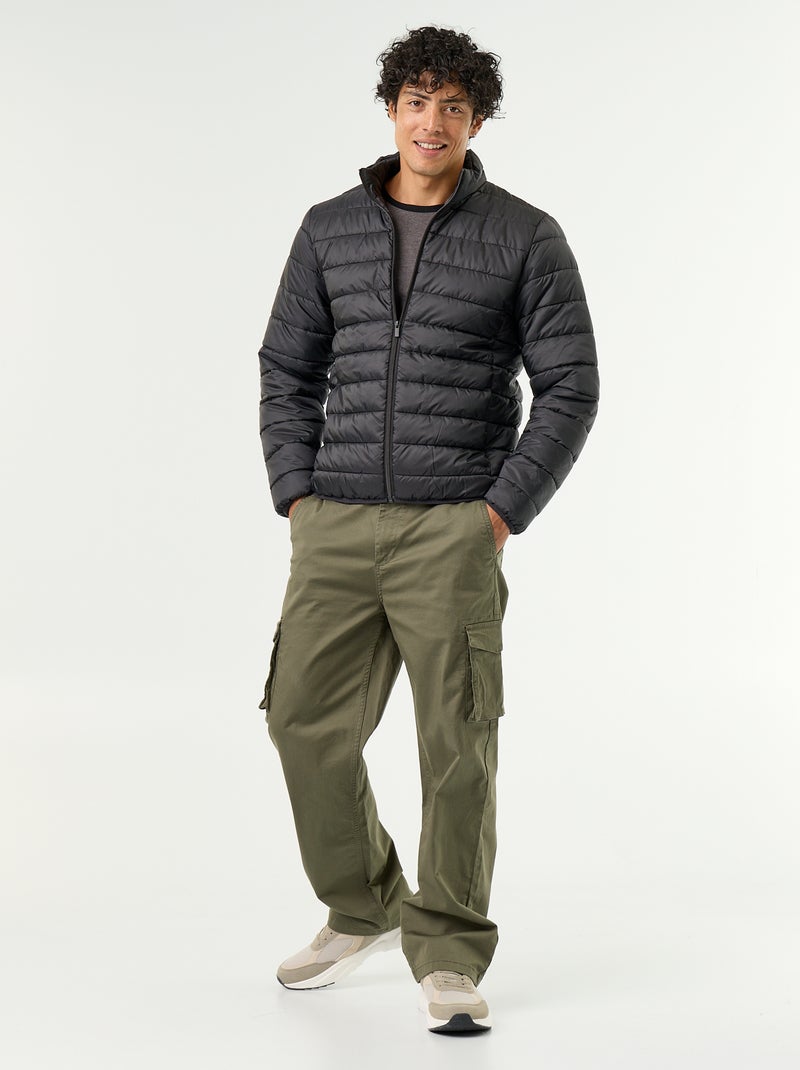 Lightweight puffer jacket with zip opening Black - Kiabi